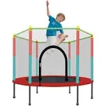 Laulry Kids Trampoline with Safety Enclosure Net - 5FT Trampoline for Toddlers Indoor and Outdoor - Parent-Child Interactive Game Fitness Trampoline