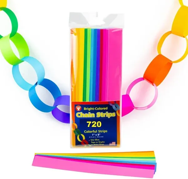 Hygloss Products Bright Paper Chain Strips