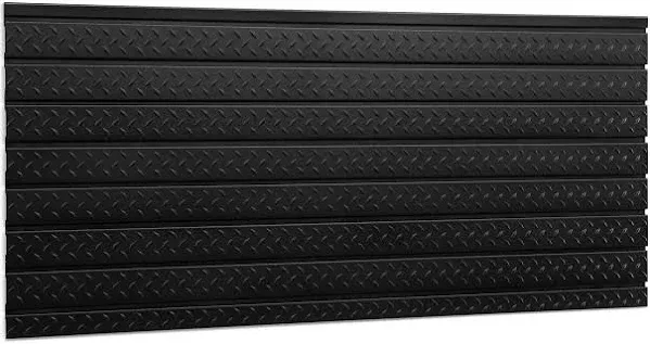 NewAge Products Pro Series 56-Inch Black Diamond Plate Slatwall Backsplash