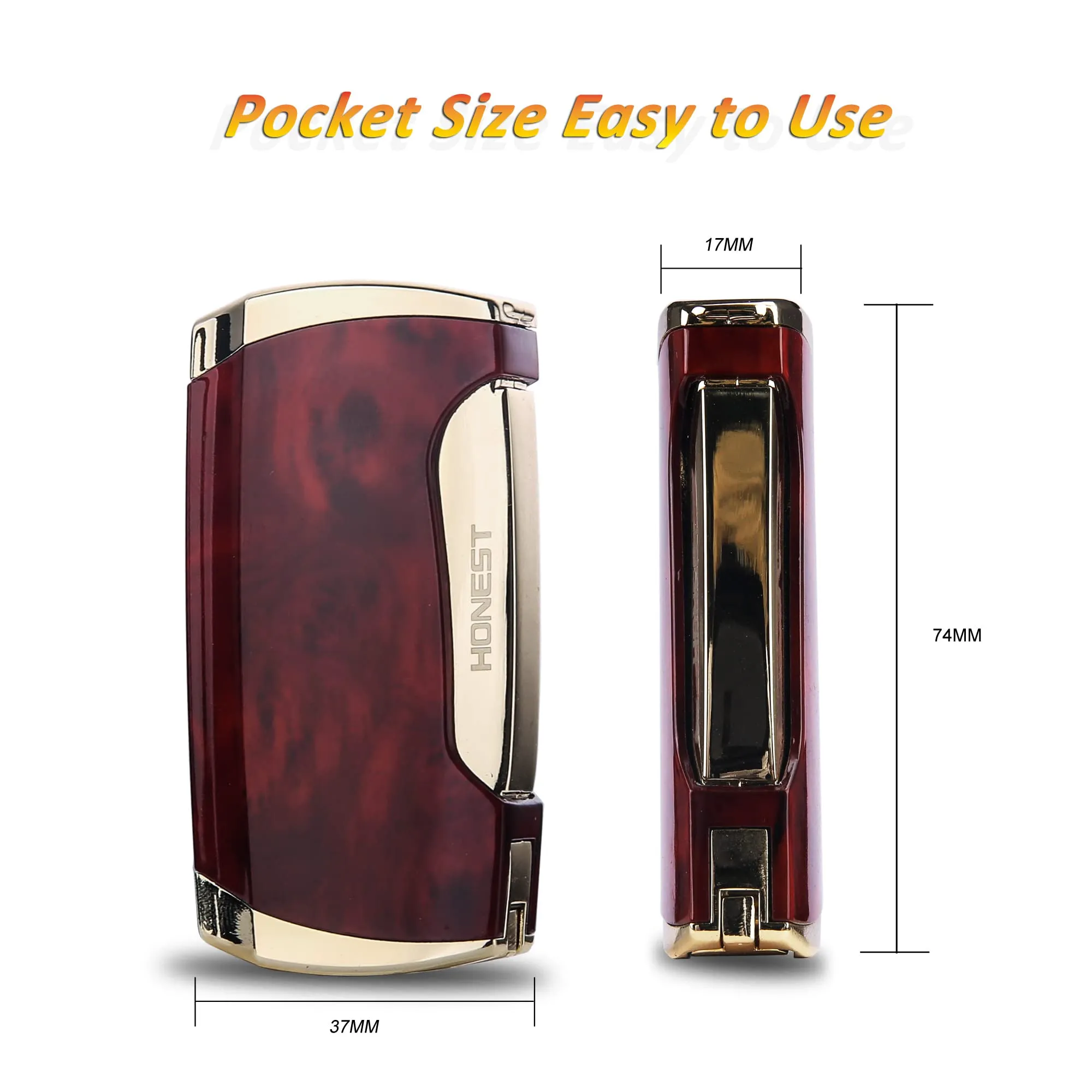 Torch Lighter Double Jet Flame Cigar Lighter with Cigar Punch Cutter