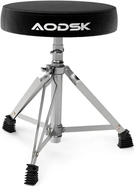 AODSK Drum Throne, Padded Foldable Seat Chair for Kids, Adults, Drummers - Black