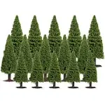 Winomo 15pcs Green Scenery Landscape Model Cedar Trees