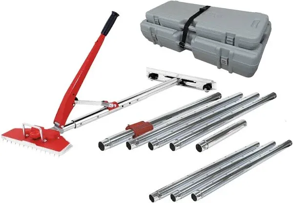 Roberts Carpet Stretcher 12Pc Power-Lok Max Aluminum Rolling Interlocking Case