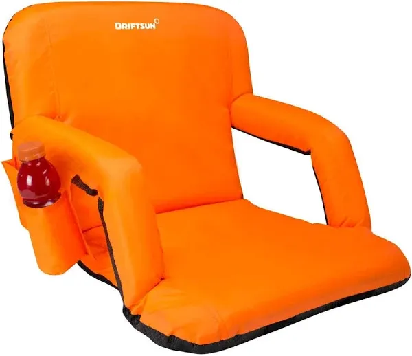 Padded Folding Reclining-Back Bleacher Seat Stadium Chair | Driftsun