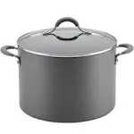 Circulon 83909 Radiance Hard Anodized Nonstick Stock Pot/Stockpot with Lid - 10 Quart, Gray