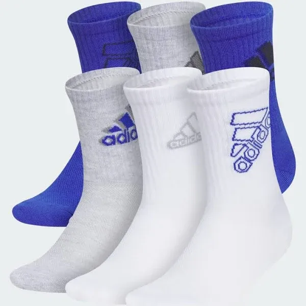 adidas Kids' Cushioned Crew Socks (6-Pack)