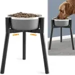 SHAINFUN Adjustable Metal Raised Dog Bowl Stand for Large and Extra Large Sized Dog Compatible with 7 to 10.6" Wide Dog Bowls Single Tall Elevated Dog Food Bowls Stand (Bowl Not Included)