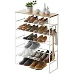 Yamazaki Tower 6 Tier Wood Top Shoe Rack