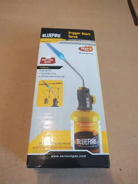 BLUEFIRE Trigger Start Gas Welding Propane Torch Head MAPP MAP Brazing Soldering