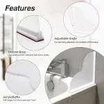 FAILUN Shower Splash Guard, 2pcs Large Tub Water Splash Guard with Self-Adhesive Splash Guard for Bathtub Corner to Keep Water in Shower or Bath