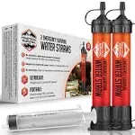 2 High Capacity Emergency Water Straws - Lightweight, Reusable, No Expiration Date