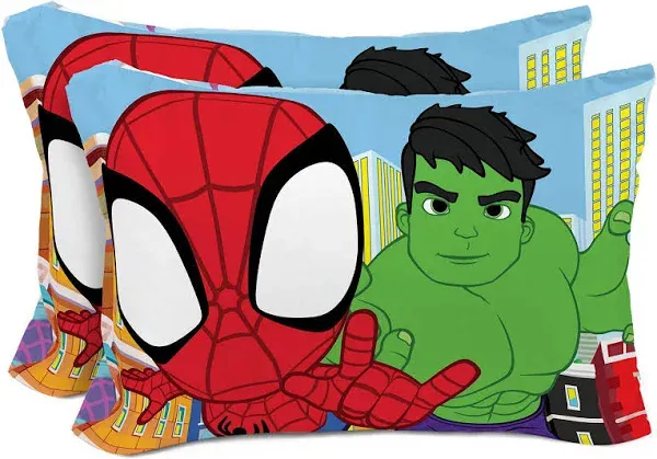 Sunny Side Up Marvel Spidey & His Amazing Friends 2 Pack Reversible Pillowcases