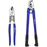 Vomex Heavy Duty Cable Cutters Set - 10-Inch and 14-Inch, for Copper and Aluminum Cable Cutting, Includes 2 PCS,Stainless Steel Wire Rope Cutter, Blu