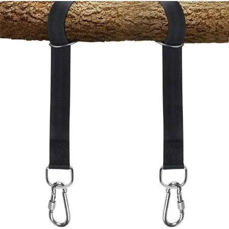 Tree Swing Hanging Straps Kit Holds 2000 lbs,5ft Extra Long Straps Strap with Safer Lock Snap Carabiner Hooks Perfect for Tree Swing & Hammocks, Carry Pouch Easy Fast Installation (5 ft)