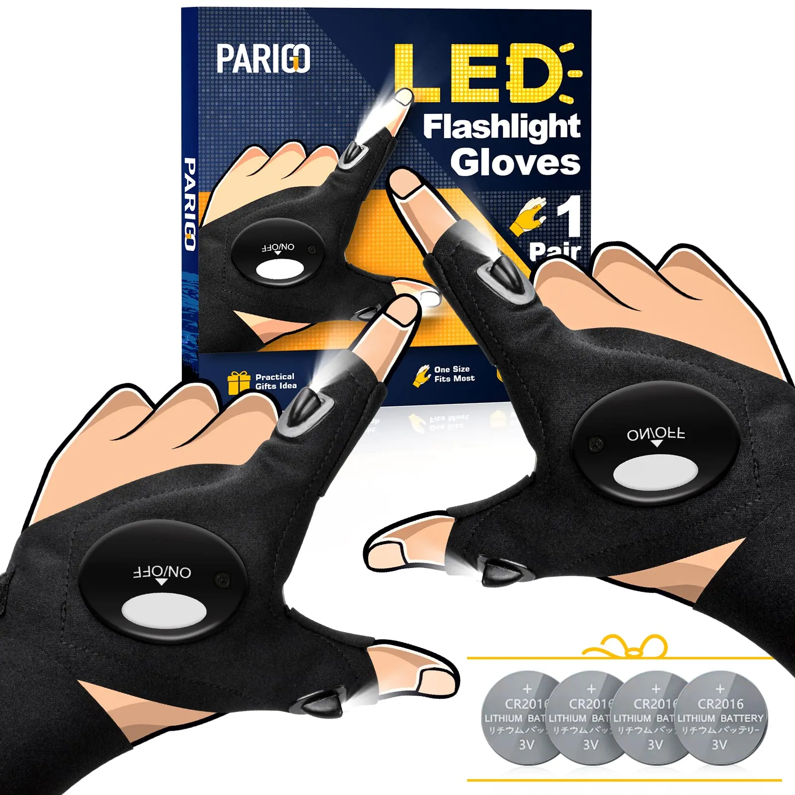 LED Flashlight Gloves, Stocking Stuffers for Men Gift for Dad Husband Grandpa...