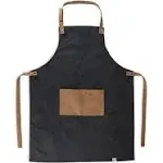 Foster & Rye Grilling Apron with Pocket, Canvas Apron for Men with Adjustable Strap, BBQ & Grill Accessories for Indoor & Outdoor Cooking, 35" x 26.75", Black