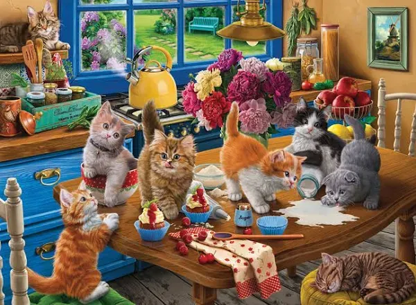 Anatolian Puzzle Kittens in the Kitchen 1000 Piece Jigsaw Puzzle