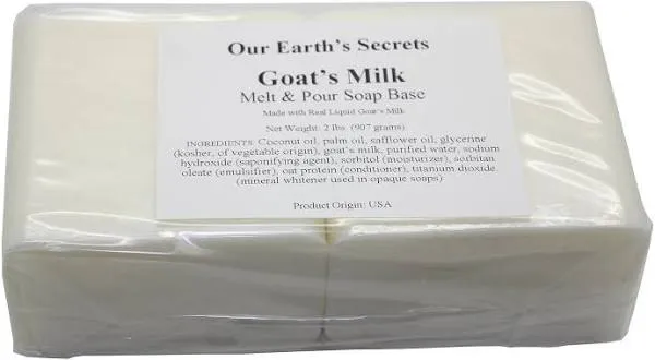 Our Earth's Secrets Goats Milk - 2 lbs Melt and Pour Soap Base