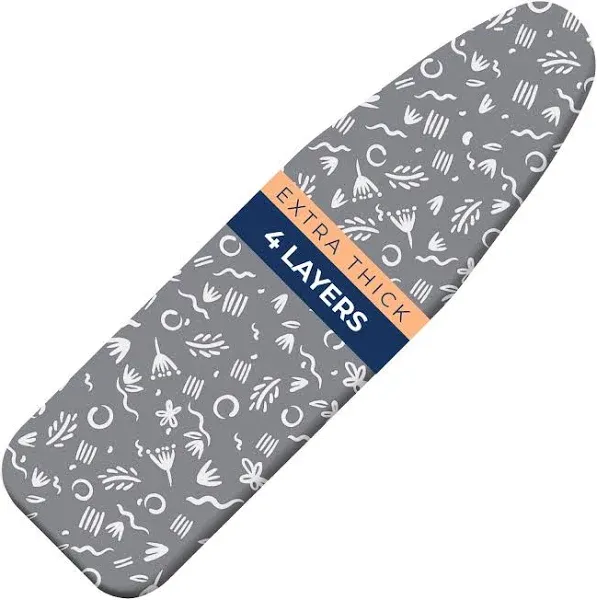 happhom Ironing Board Cover and Pad Extra Thick Heavy Duty Padded 4 Layers Sil