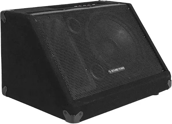 Sound Town 10" 600W Powered DJ PA Stage Floor Monitor Speakers