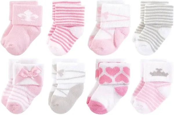 Hudson Baby Baby Girls' Cotton Rich Newborn and Terry Socks