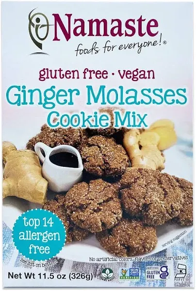 Namaste Foods Gluten Free Ginger Molasses Cookie Mix, 11.5 oz., Pack of 6