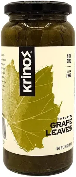 Krinos Gourmet Grape Leaves in Vinegar Brine, 16 Ounces, 454 grams