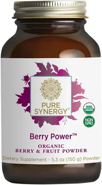 PURE SYNERGY Berry Power | Organic Berry and Fruit Powder | Antioxidant Supplement with Organic Acai, Camu Camu, and Wild Blueberry | for Healthy Aging, Immune, and Skin Support (5.3 oz Powder)