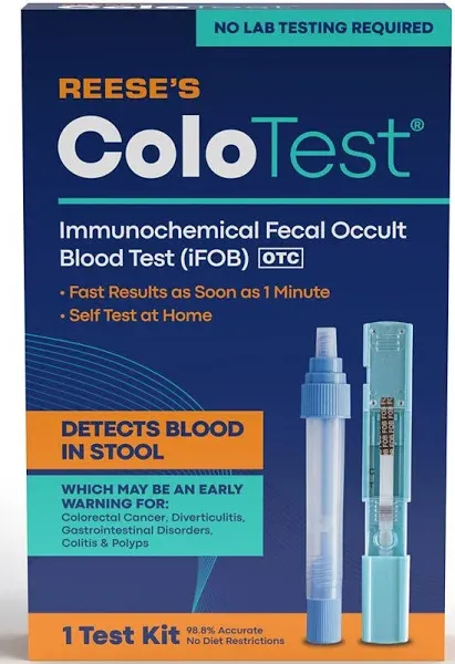 Reese’s ColoTest- At-Home Colon Cancer Screening iFOB FIT Test with Results fast