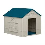 Suncast Deluxe Dog House, Large, 33 inchx38.5 inchx32 inch, Gray