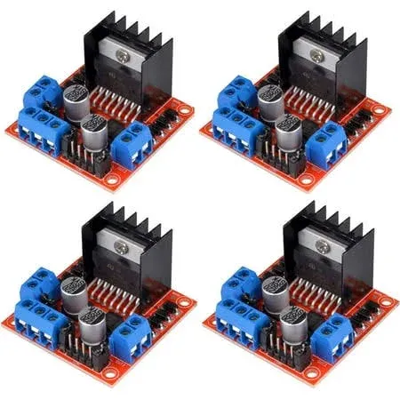 HiLetgo 4pcs L298N Motor Driver Controller Board Module Stepper Motor DC Dual H-Bridge for Arduino Smart Car Power UNO MEGA R3 Mega2560