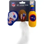 Pets First Best Plush Cat Toy: NFL New England Patriots Complete Set of 3 Piece Cat Toys Filled with Fresh Catnip. Includes: 1 Helmet Cat Toy, 1 Football Cat