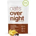 Oats Overnight Chocolate Peanut Butter Banana - Overnight Oats with 20g Protein, High Fiber Breakfast Protein Shake - Gluten Free Oatmeal, Non GMO