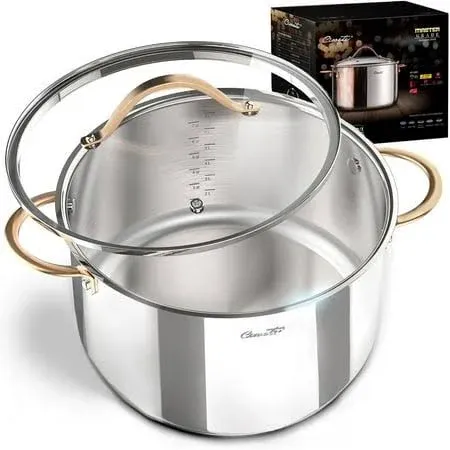 Ciwete 8 Quart Stock Pot 3 Ply Stainless Steel Stock Pot