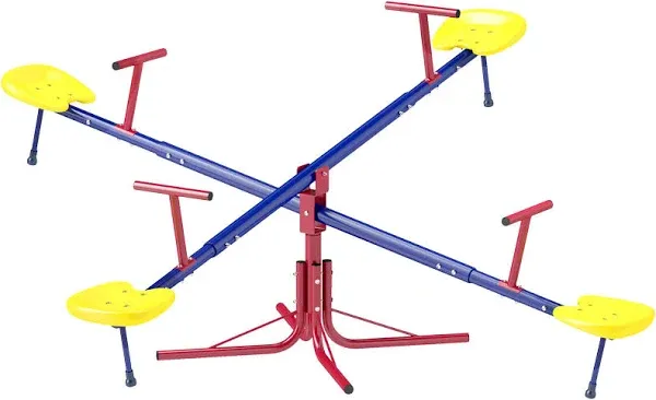 Outsunny 4-Seat Outdoor Seesaw for Kids Playground