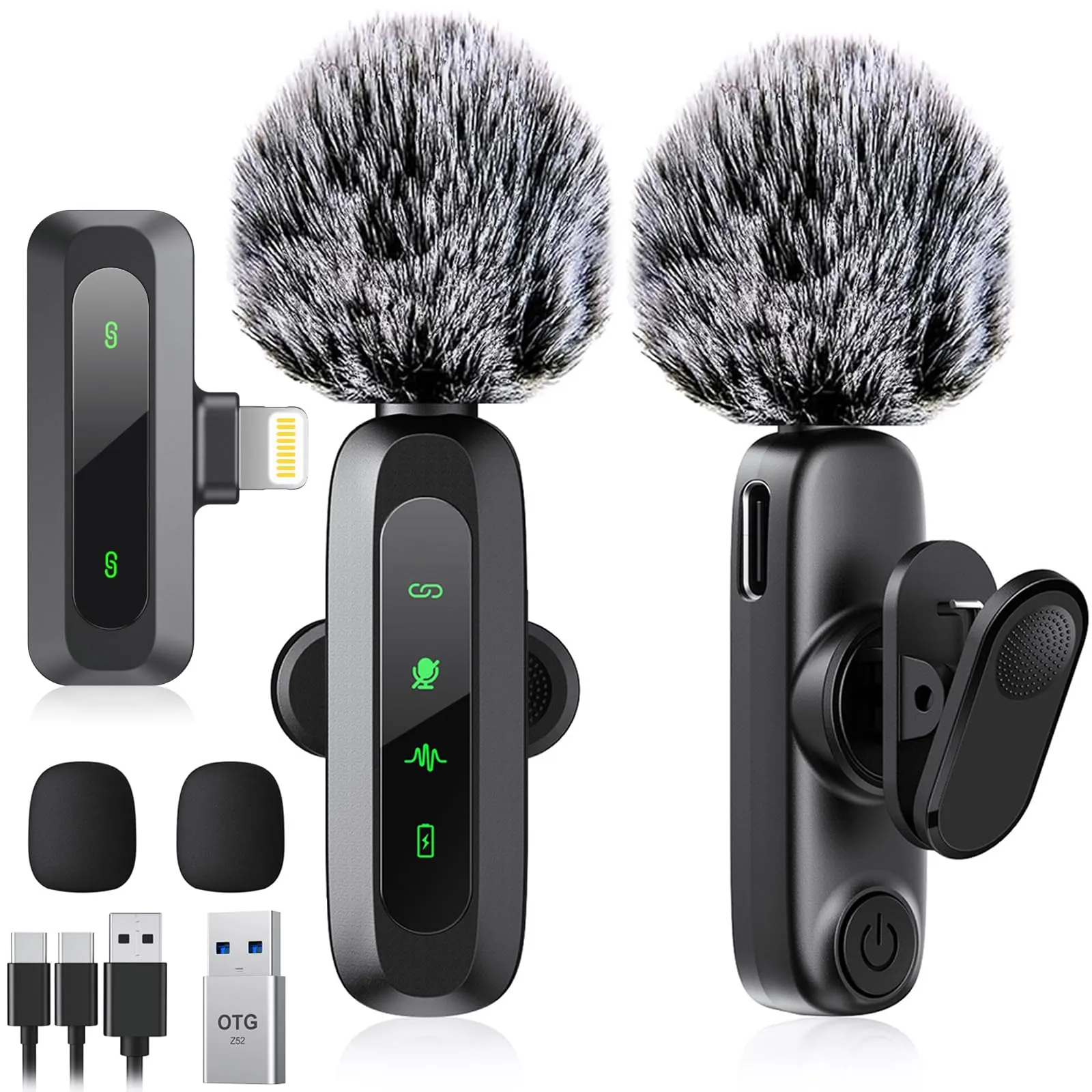 BILIWAL Wireless Lavalier Microphone for iPhone iPad