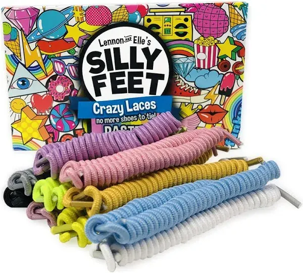 Silly Feet No Tie Twisty Lace Shoelaces (10 Pairs)