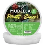 MUDEELA 6 Pack of 15 inch Plant Saucer, Durable Plastic Plant Trays for Indoors, Clear Plastic Flower Plant Pot Saucer, Made of Thicker, Stronger