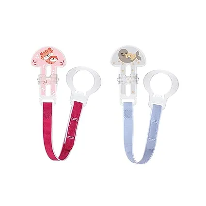 MAM Pacifier Clip, All Ages - 2pk