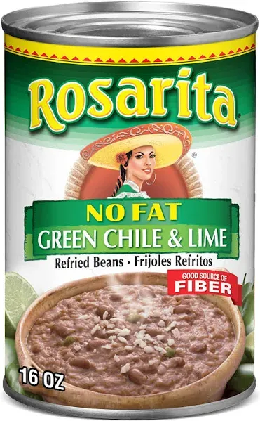 Rosarita No Fat Refried Beans with Green Chile and Lime