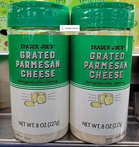 Trader Joe’s Grated Parmesan Cheese 8oz 227g (Two Bottles)