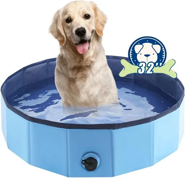 Foldable Dog Bath Swimming Pool Plastic Kiddie Pool Professional Tub Collapsi...