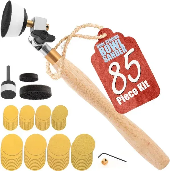 Peachtree Gold 129 Piece Bowl • Curved & Flat Surface Mandrel with Round Sanding Disc Kit