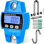 ROMECH 660lb Digital Hanging Scale with Cast Aluminum Case Handheld 300kg Mini Crane Scale with Hooks for Farm Hunting Fishing Outdoor (Blue)