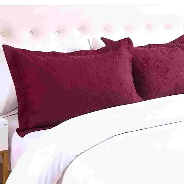 MarCielo 2 Pcs Embroidered Pillow Shams