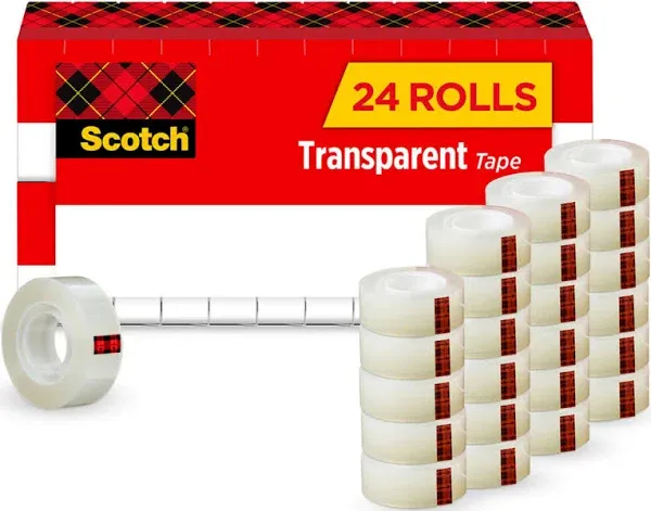 New Scotch Transparent Tape, 3/4 in. x 1000 in., 24 Boxes