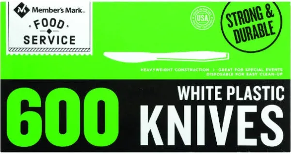 Member's Mark Heavyweight White Plastic Knives (600 Count)