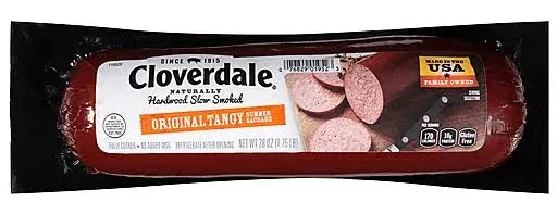 Cloverdale Tangy Summer Sausage 28 Ounce – Gluten-Free, No Added MSG Summer Sausage, Charcuterie Summer Sausage (Original Tangy)