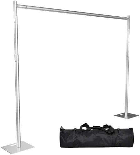 Hecis Pipe and Drape Backdrop Stand Kit 8ft x 10ft Heavy Duty Wedding Backdrop for Events Decoration Backdrop Frame