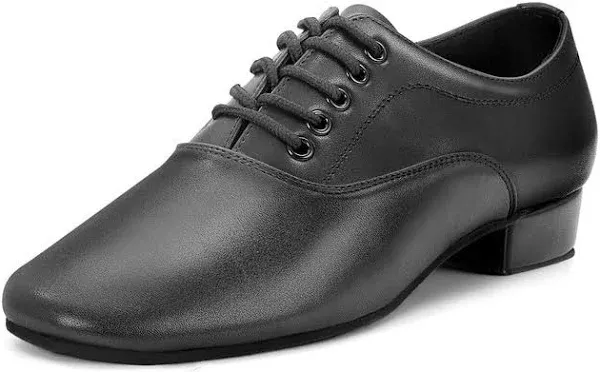 Men's Ballroom Dance Shoes Latin Salsa Dancing Black Breathable Leather Character Shoes